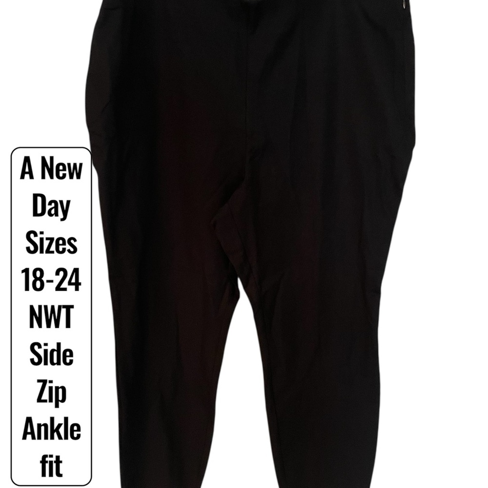 NWT Sizes 18-24 A New Day Blk Ankle Pant With Side Zipper